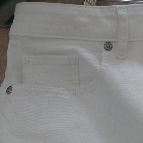 Ann taylor frayed hem high waisted white jean size 14 - Picture 4 of 10
